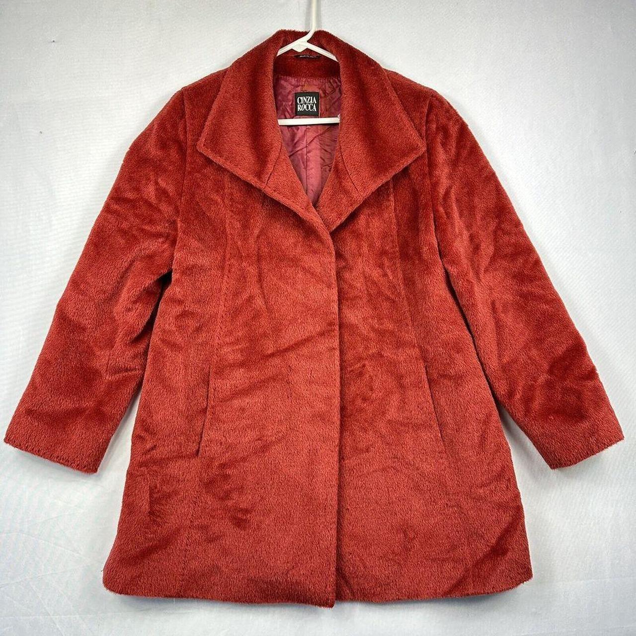 Cinzia Rocca Red Baby Llama Wool Coat Womens US 10