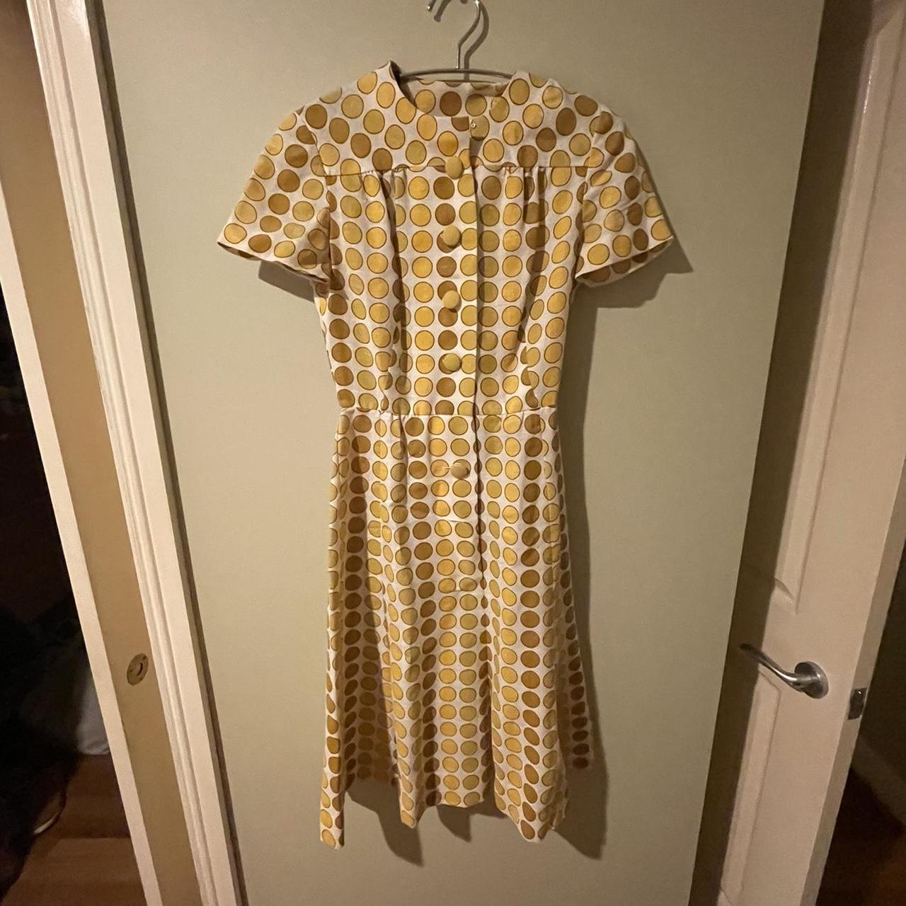 Very bright yellow and mustard vintage dress,... - Depop