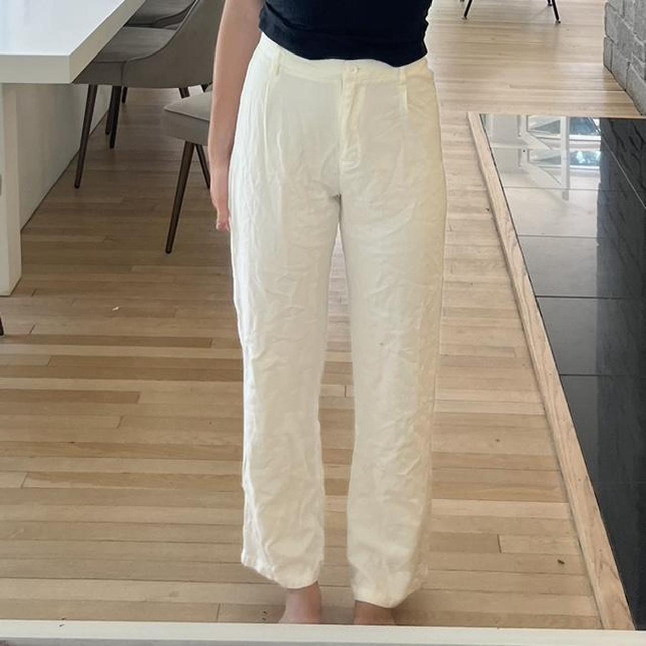 Rare Brandy Melville white linen pants. So so cute,... Depop