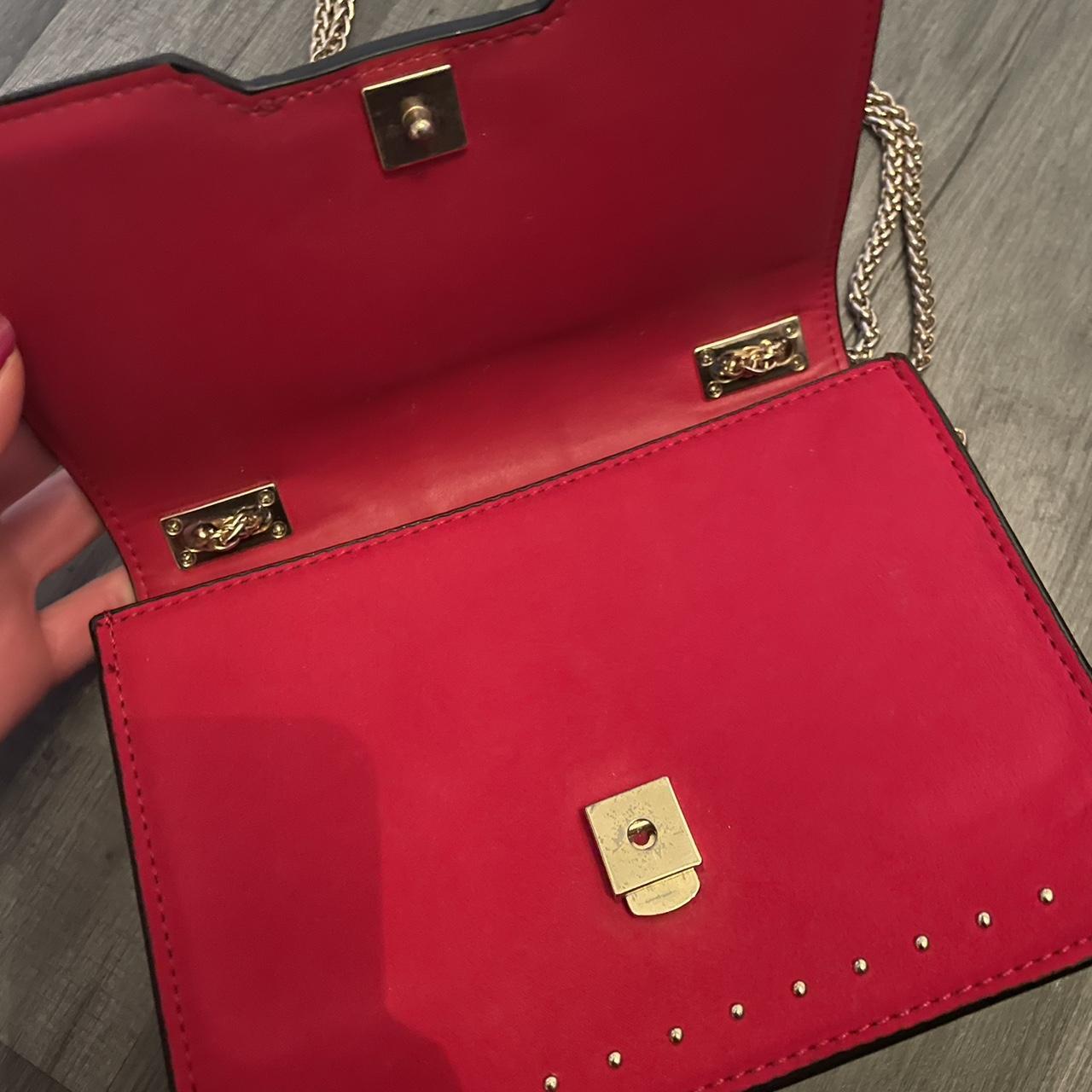 Topshop Women's Red and Gold Bag | Depop