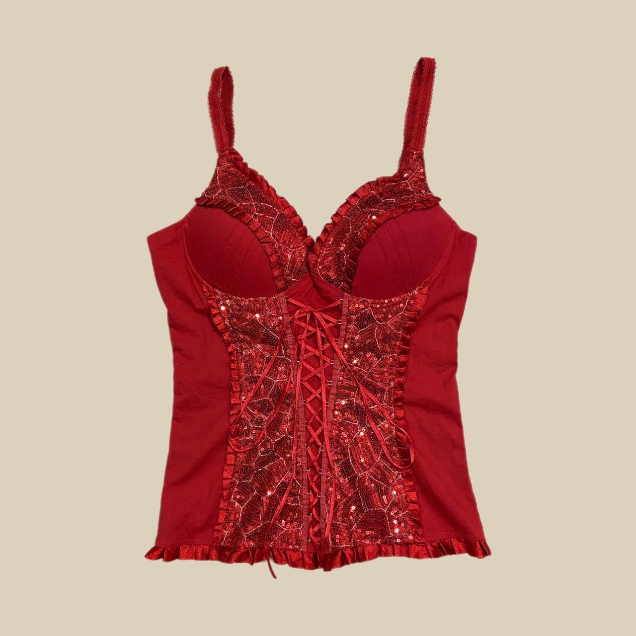 Women's Red Corset Depop