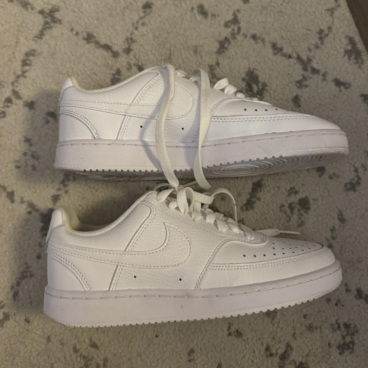 practically new white nike air forces. size 6.5.... - Depop