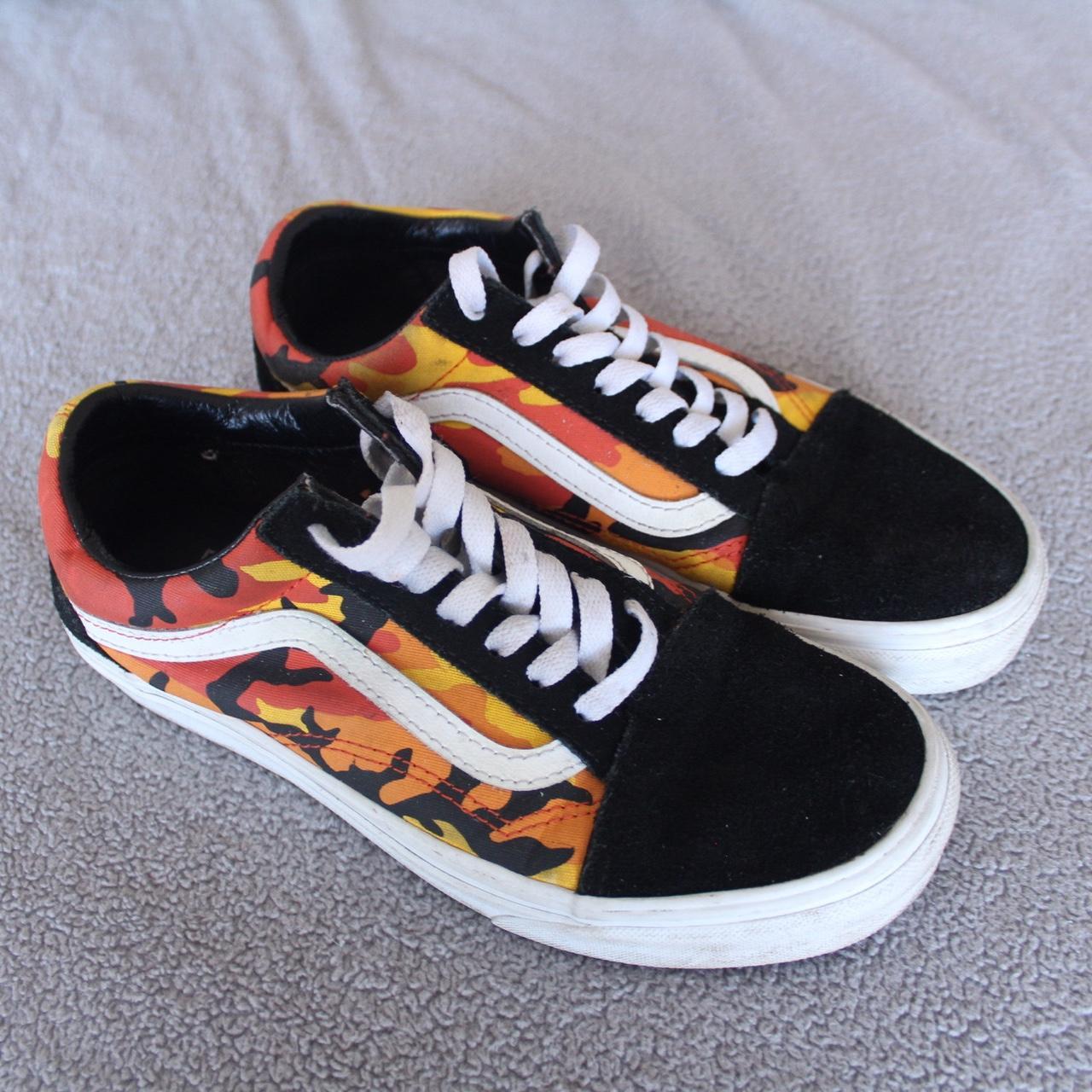 Black and orange sales camo vans