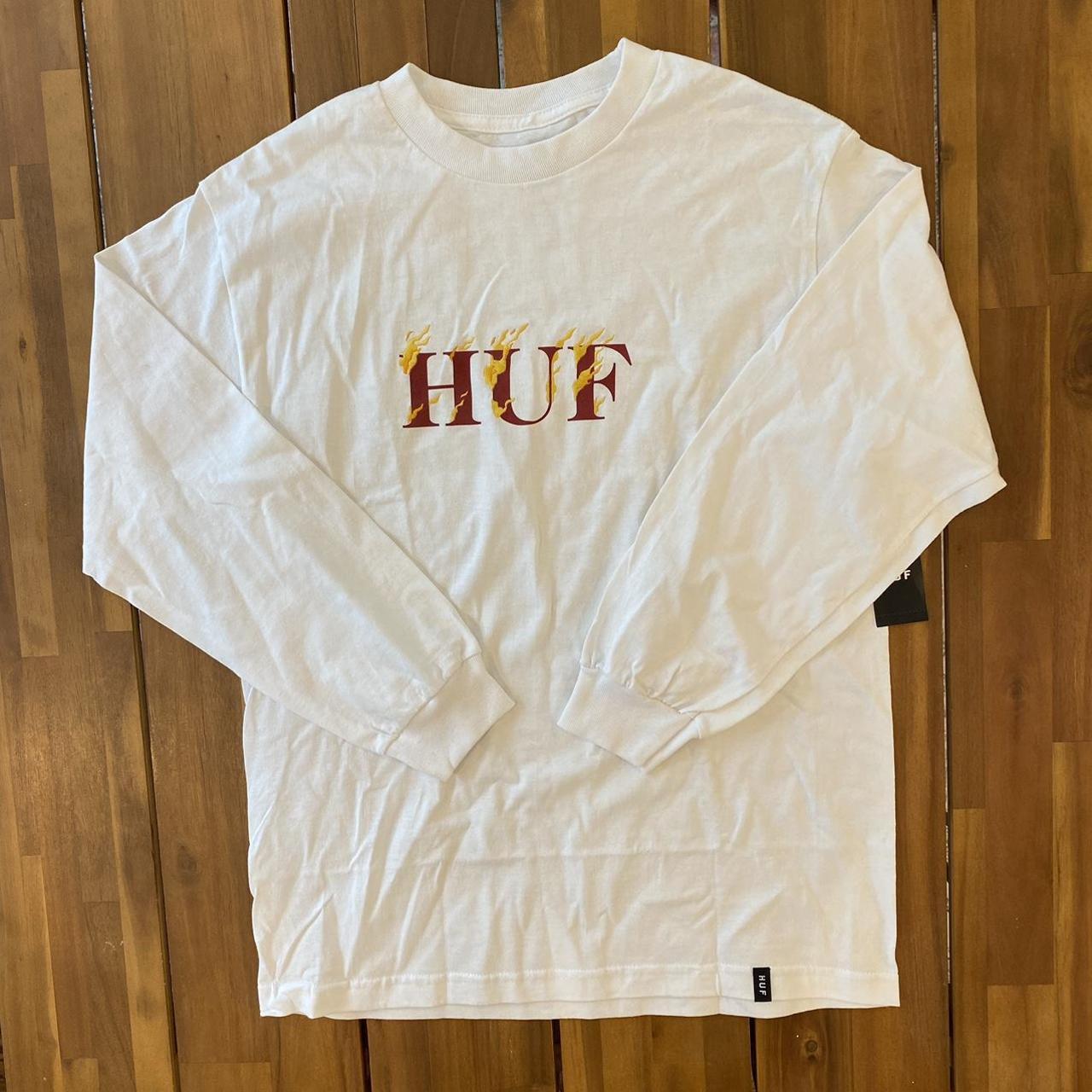 NWT Huf long sleeve shirt embroidered flame logo Depop