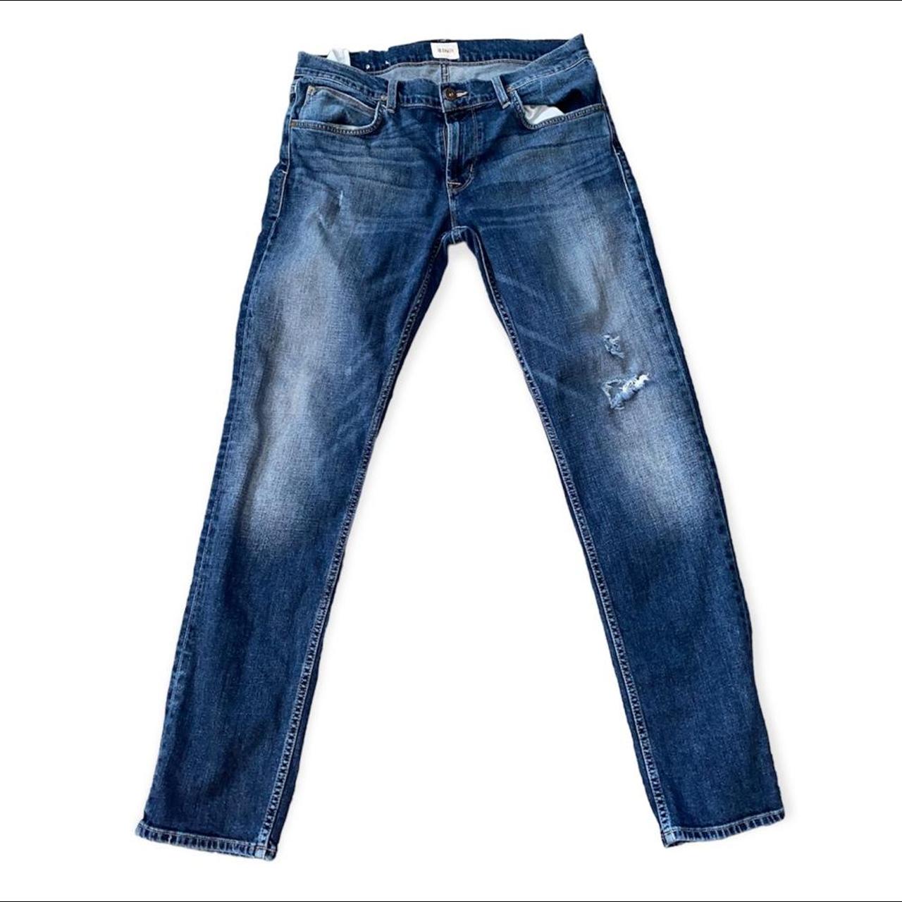 Hudson Jeans Men's Blue and White Jeans
