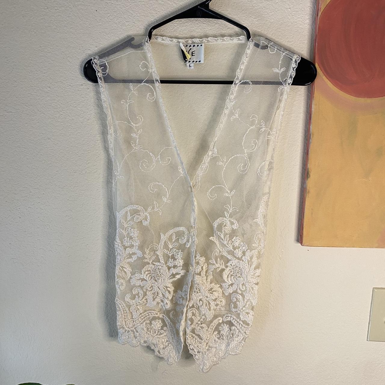 Beautiful cream lace vest that would be perfect for... Depop