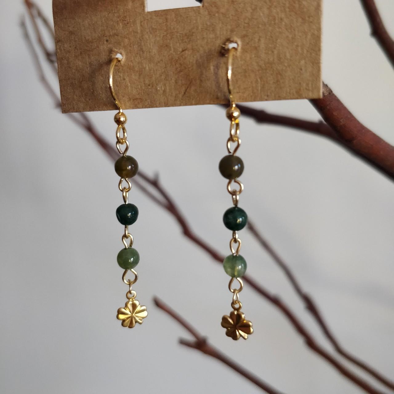 Gold Plated Four Leaf Clover Earrings - Stainless Steel Dangle Earrings For Women