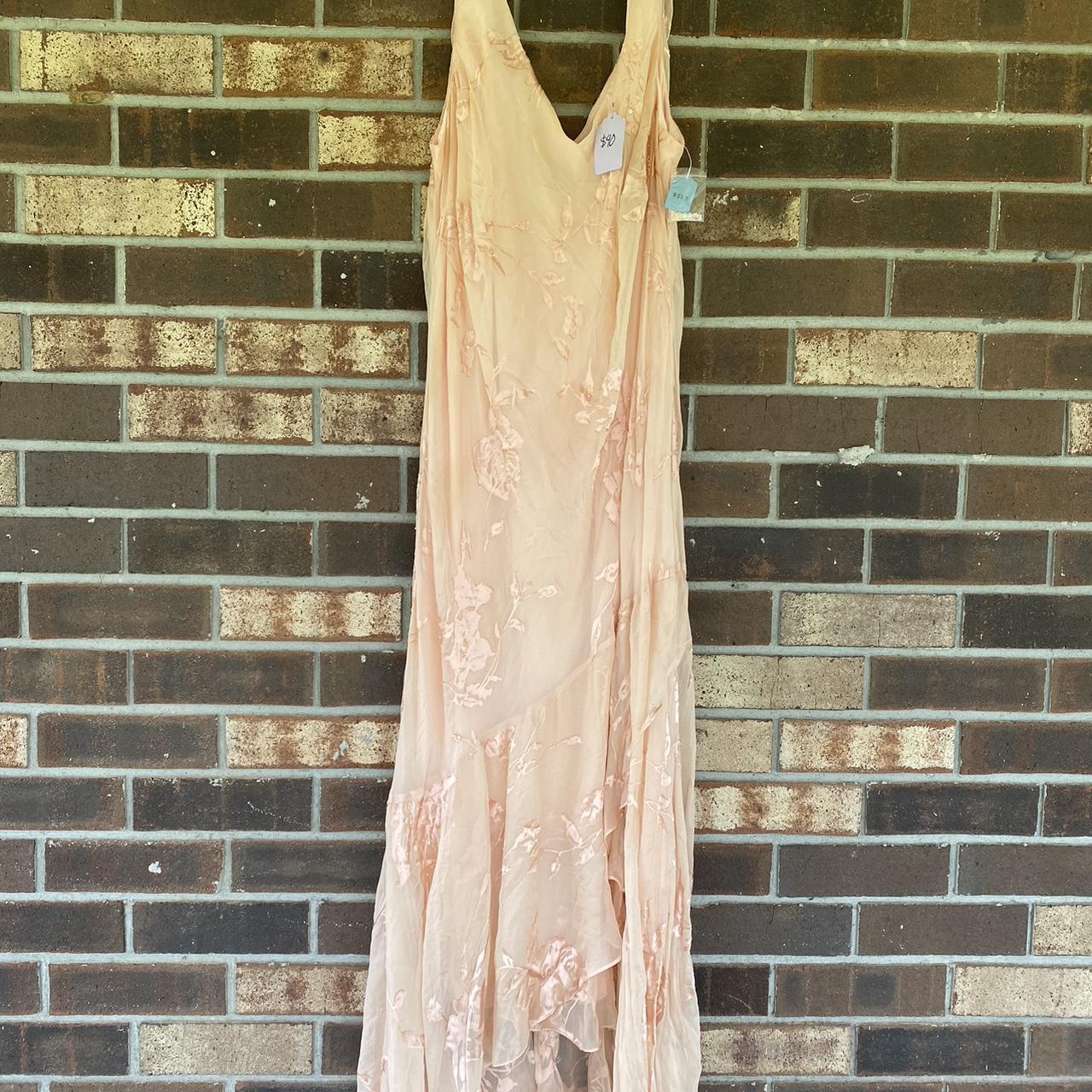 Women's Orange and Cream Dress | Depop