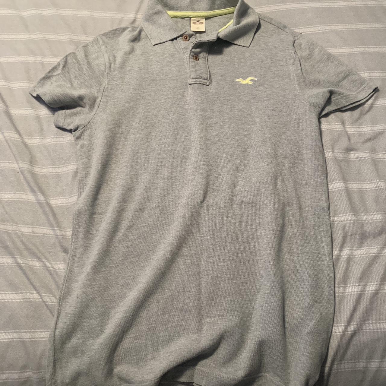 Hollister grey polo shirt online