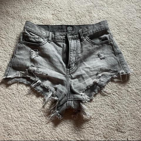 Low Rise Denim Short - Grey Abyss Black