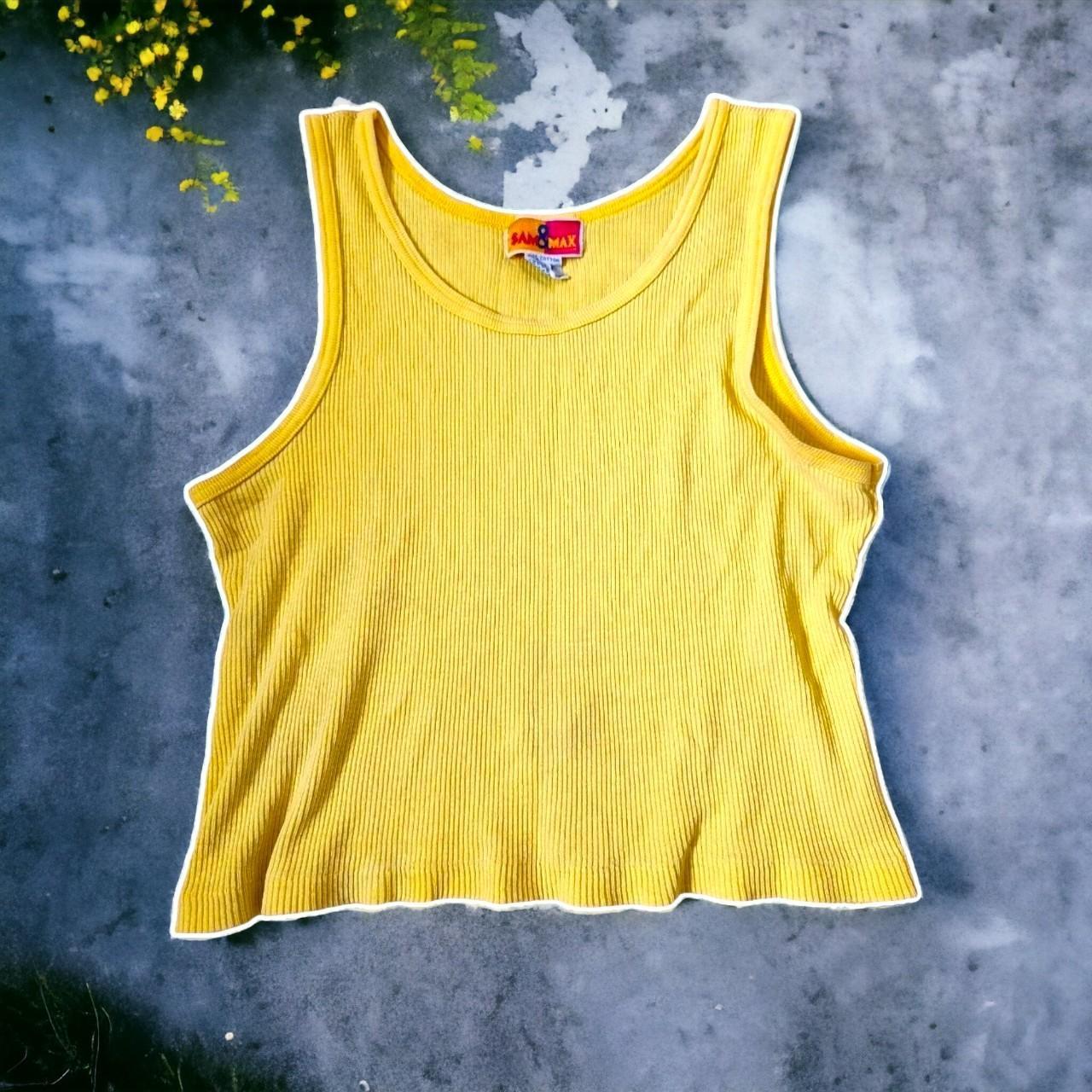 vintage pastel yellow ribbed crop top * sam & max... Depop