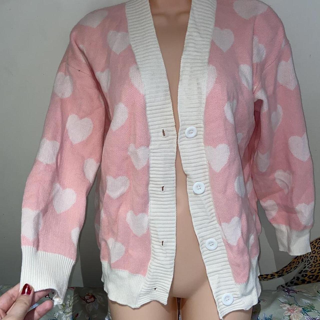 Pink heart cardigan Unworn. Washed a few times... Depop
