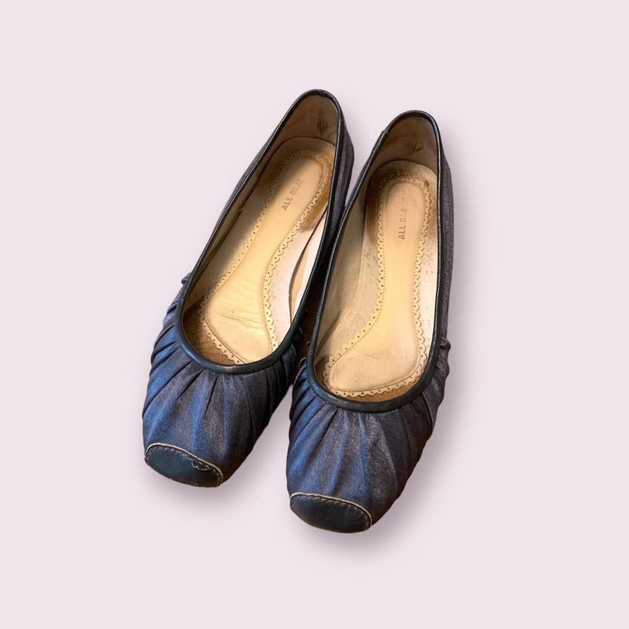 All Black Women's Navy Balletshoes Depop