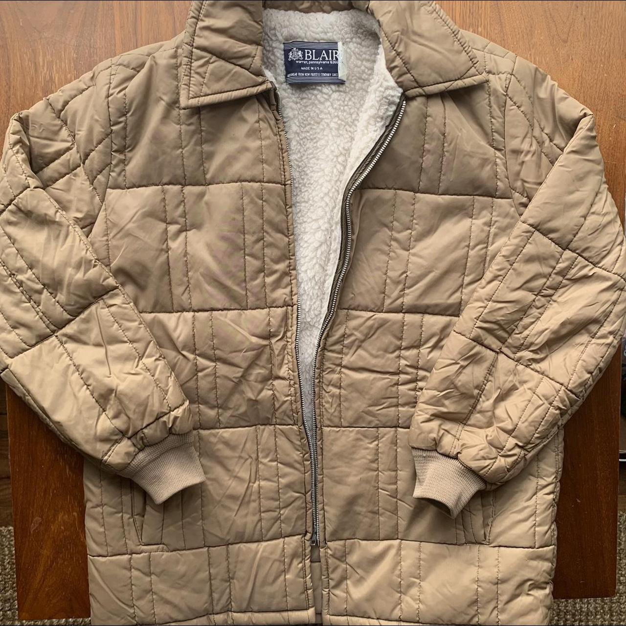 Vintage Blair greenish tanish neutral quilted jacket Depop