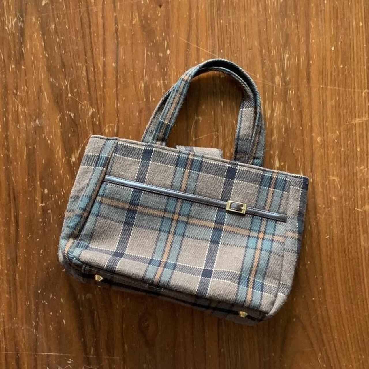 Brown plaid shoulder bag purse buckle detail, four... - Depop