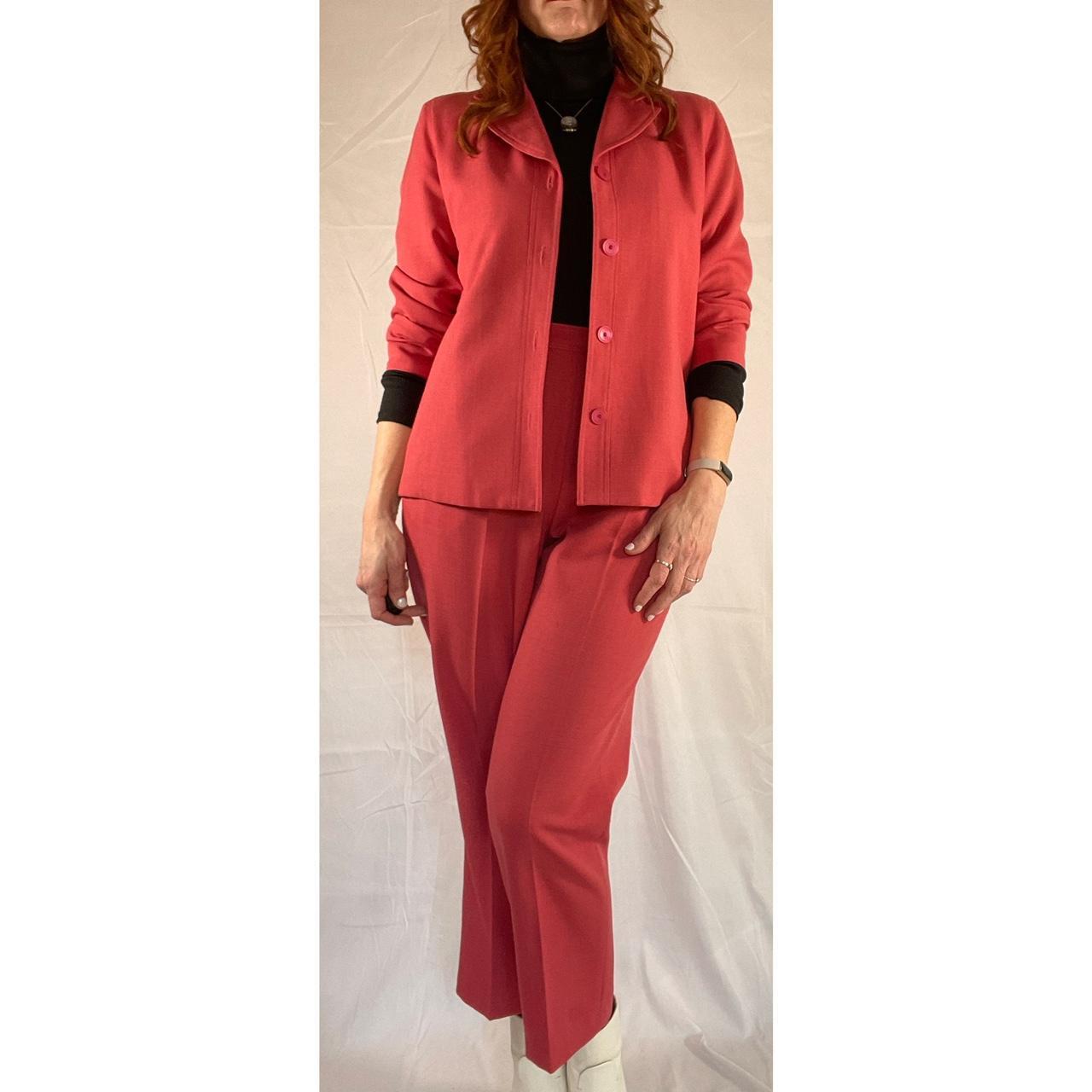 Vintage pant suit 1970s salmon pink pant suit, - Depop