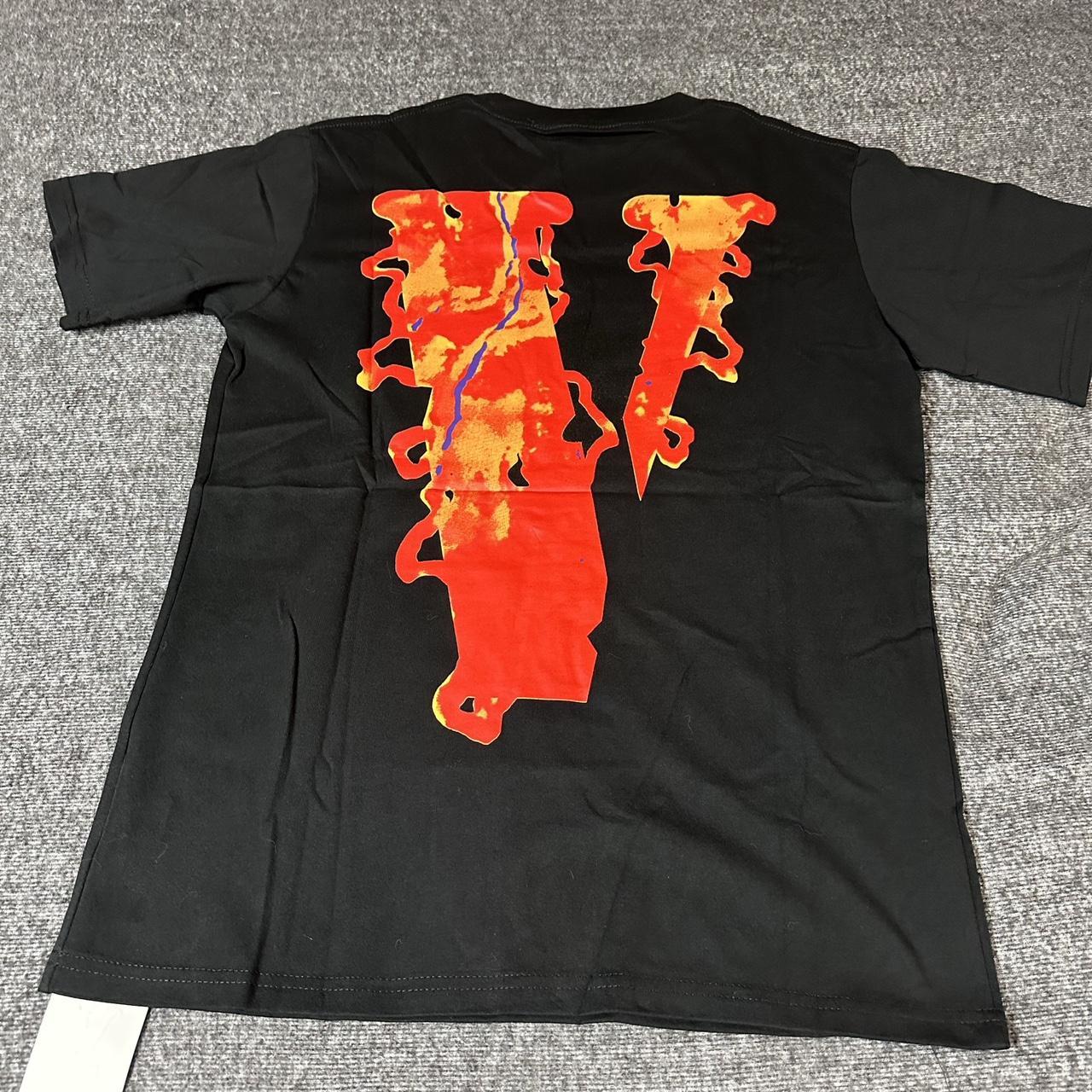 Vlone Men's Black and Orange T-shirt | Depop