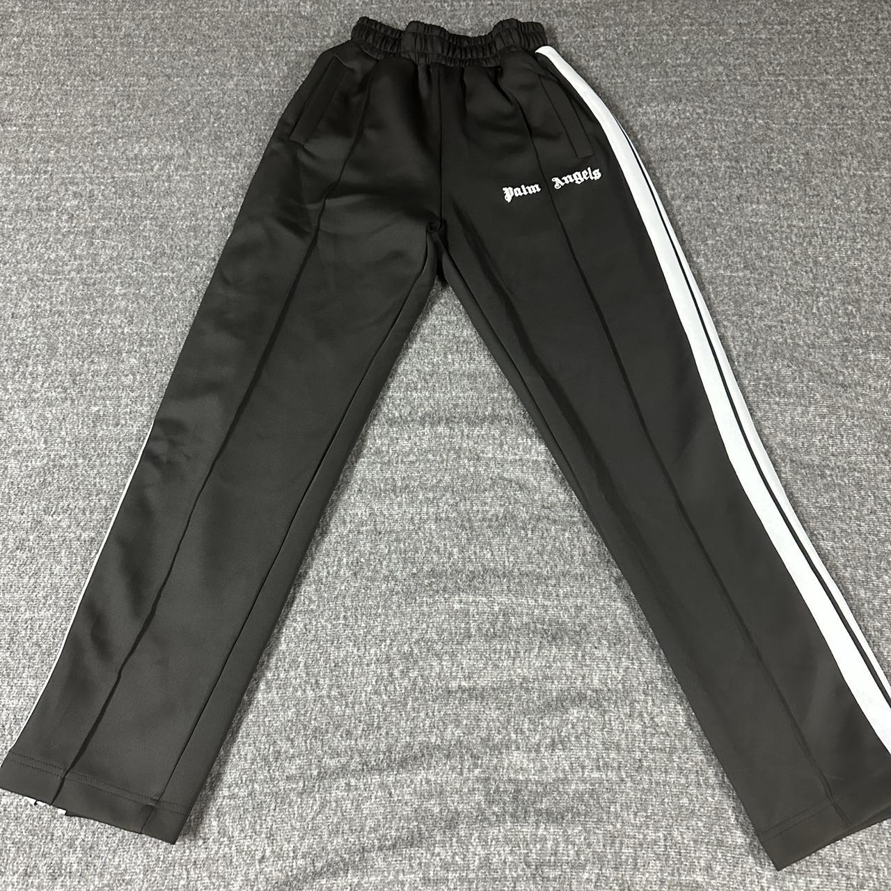 Palm Angels Men's Black and White Joggers-tracksuits | Depop