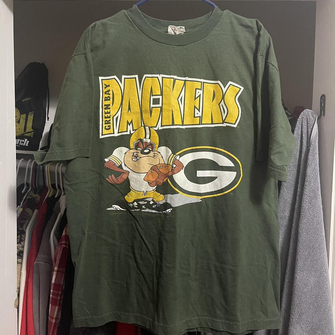 Vintage 90s Green Bay packers nfl looney tunes Taz... - Depop