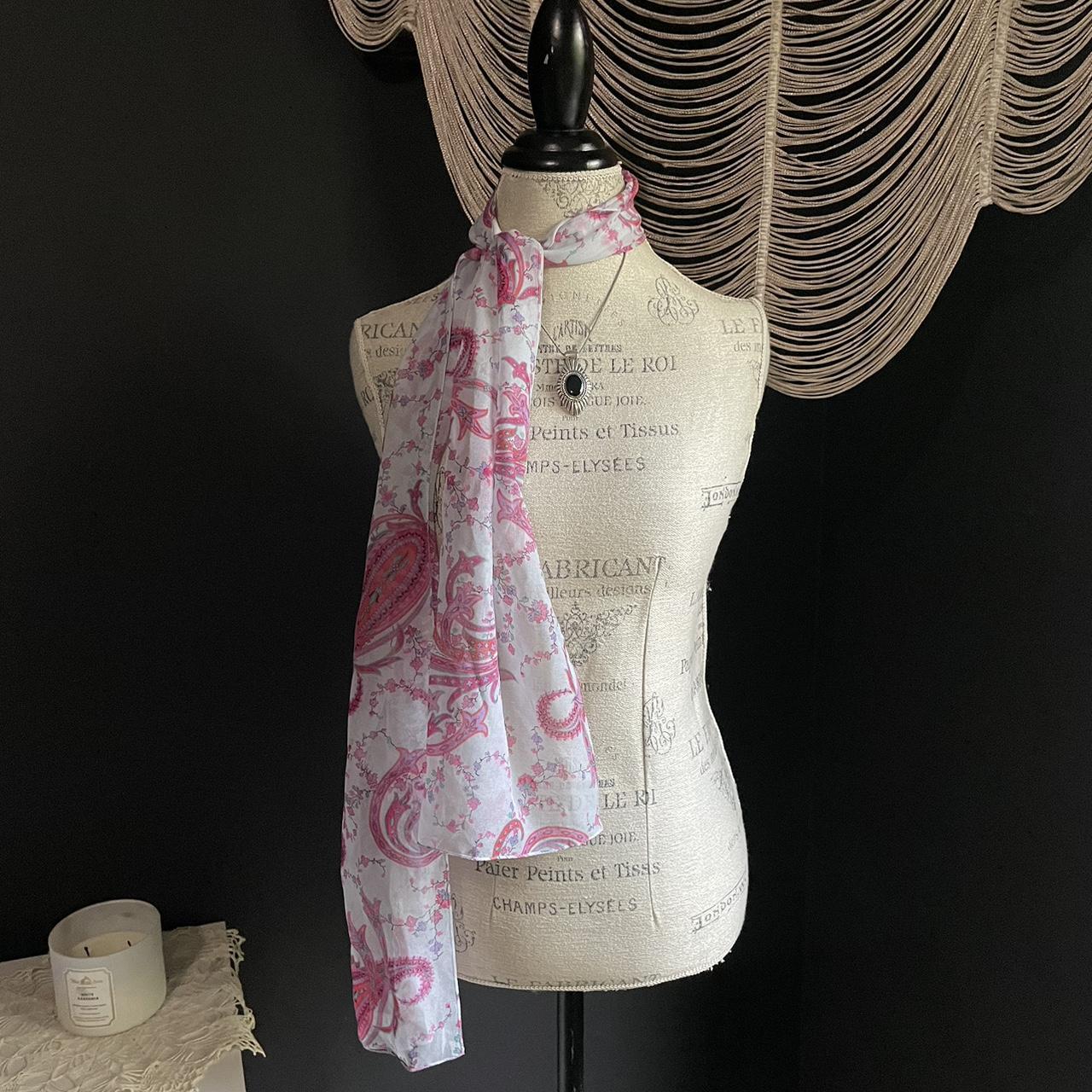 Paisley Scarf - vintage paisley print scarf, white,... - Depop