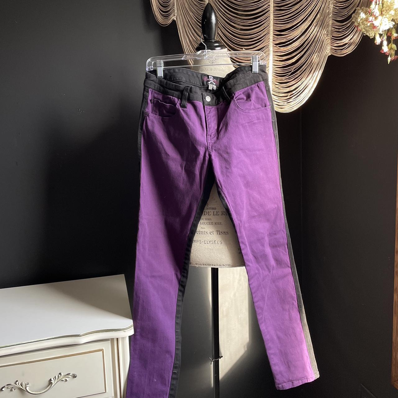 Royal Pants - 2000s emo Royal Bones jeans, purple... - Depop