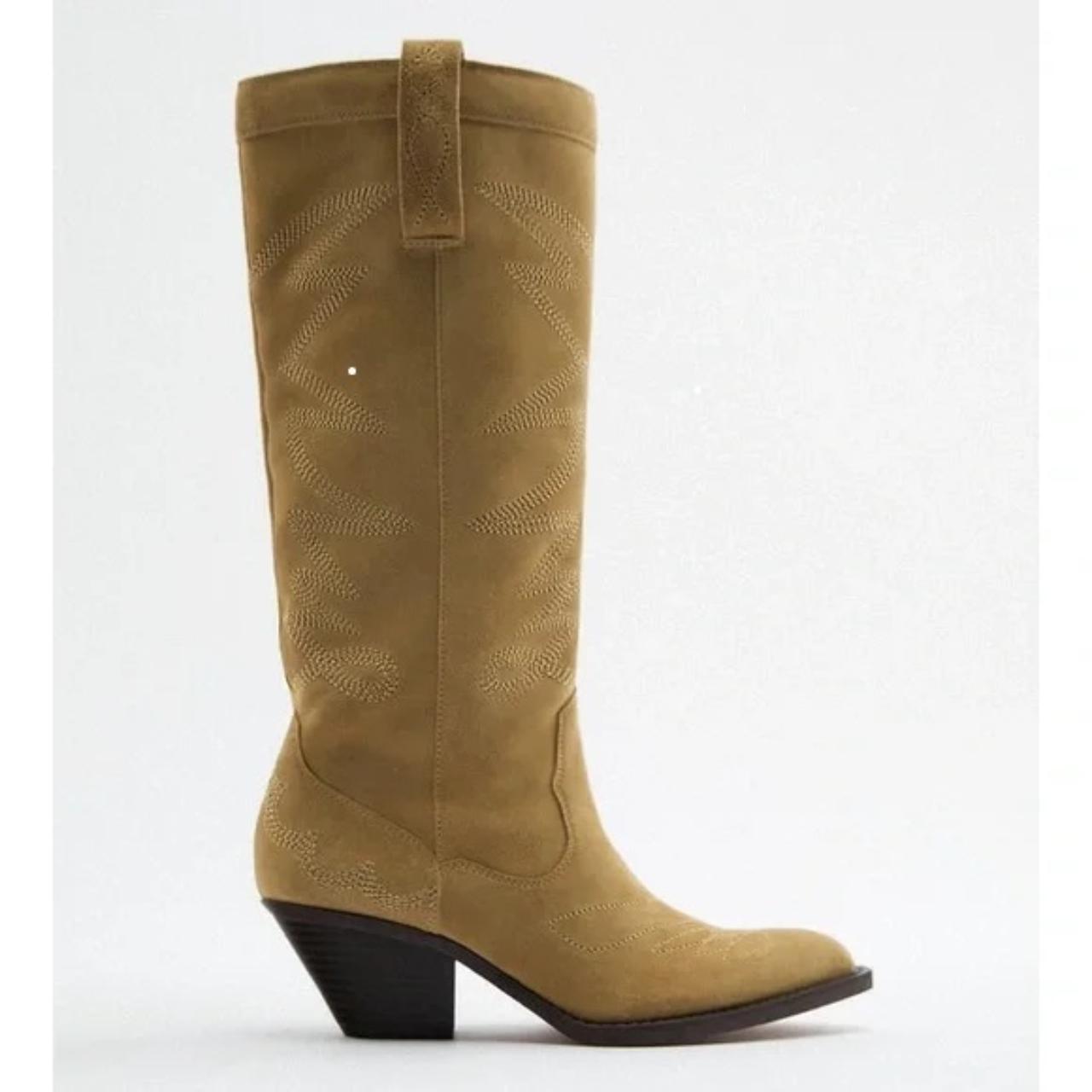 Zara suede hot sale cowboy boots