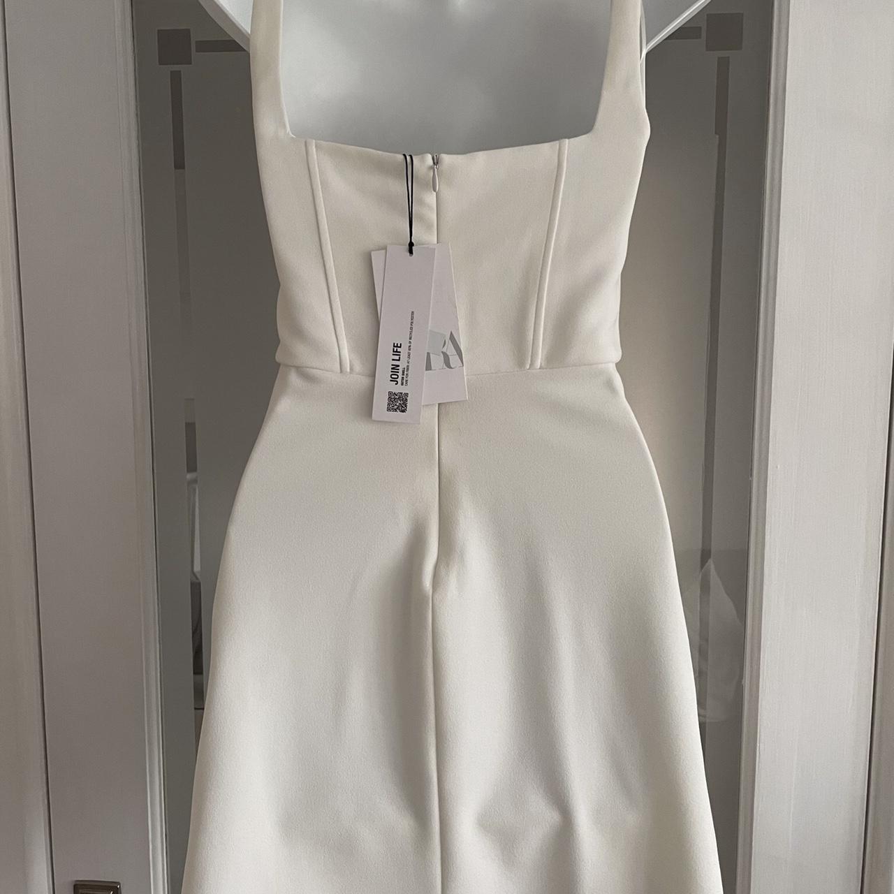 White Zara Corset Style Mini Dress Size M Side... - Depop