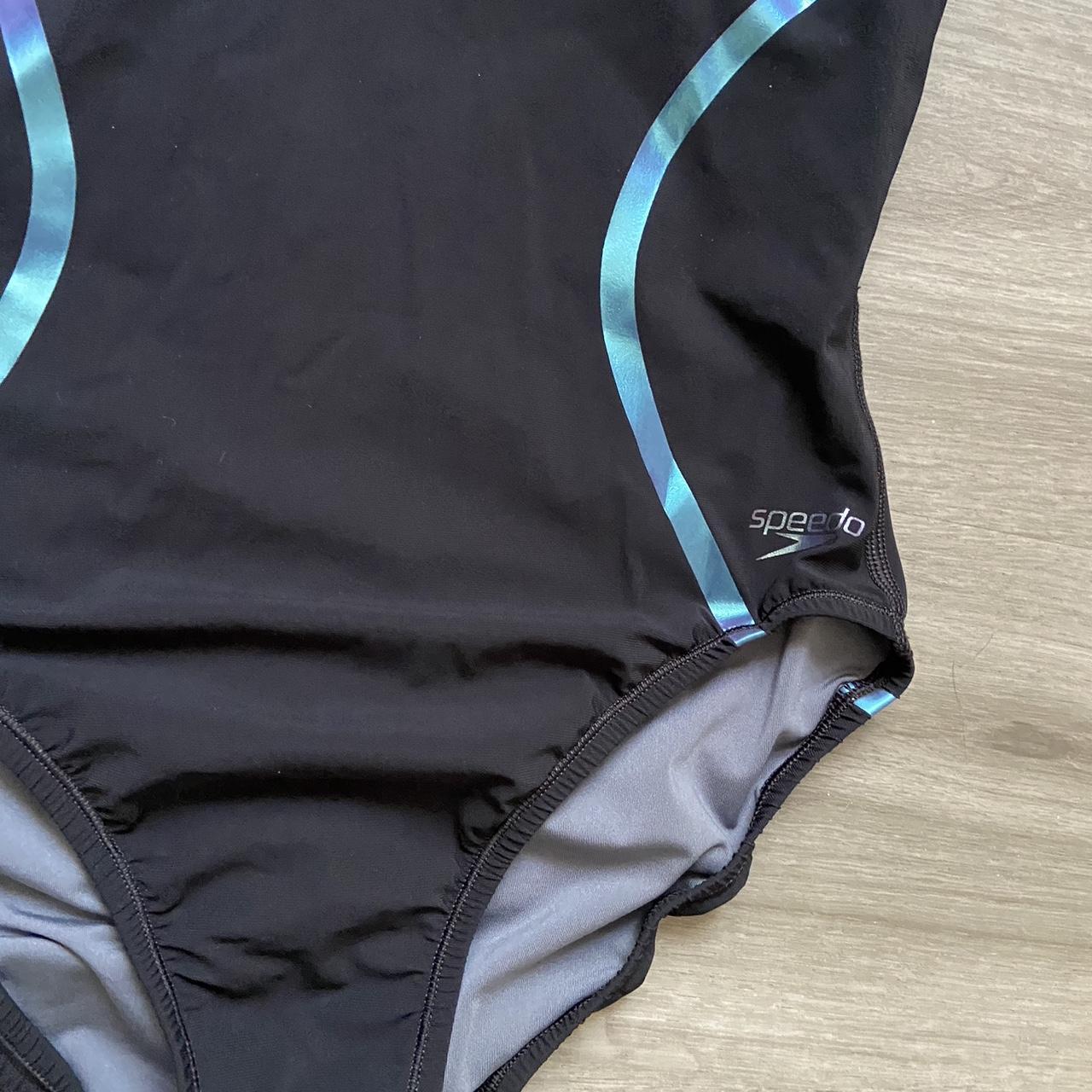 Speedo Women's Blue and Black Swimsuit-one-piece | Depop