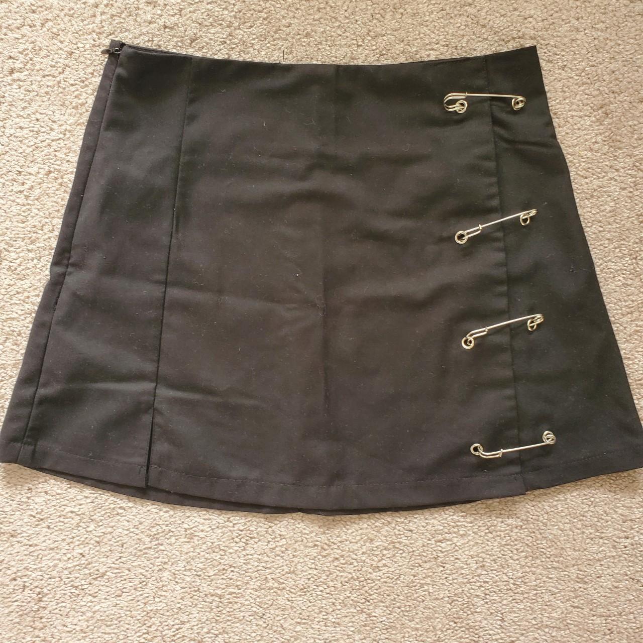 shein mini safety pin skirt, very fun just doesnt... Depop