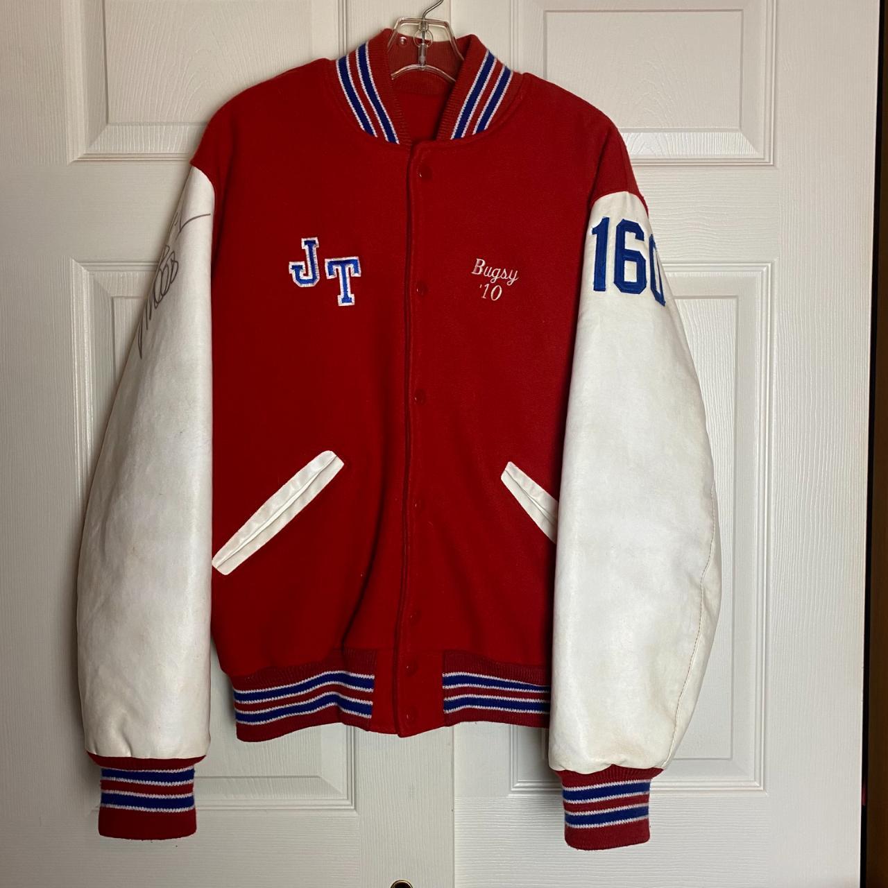 Men's Red and White Jacket | Depop