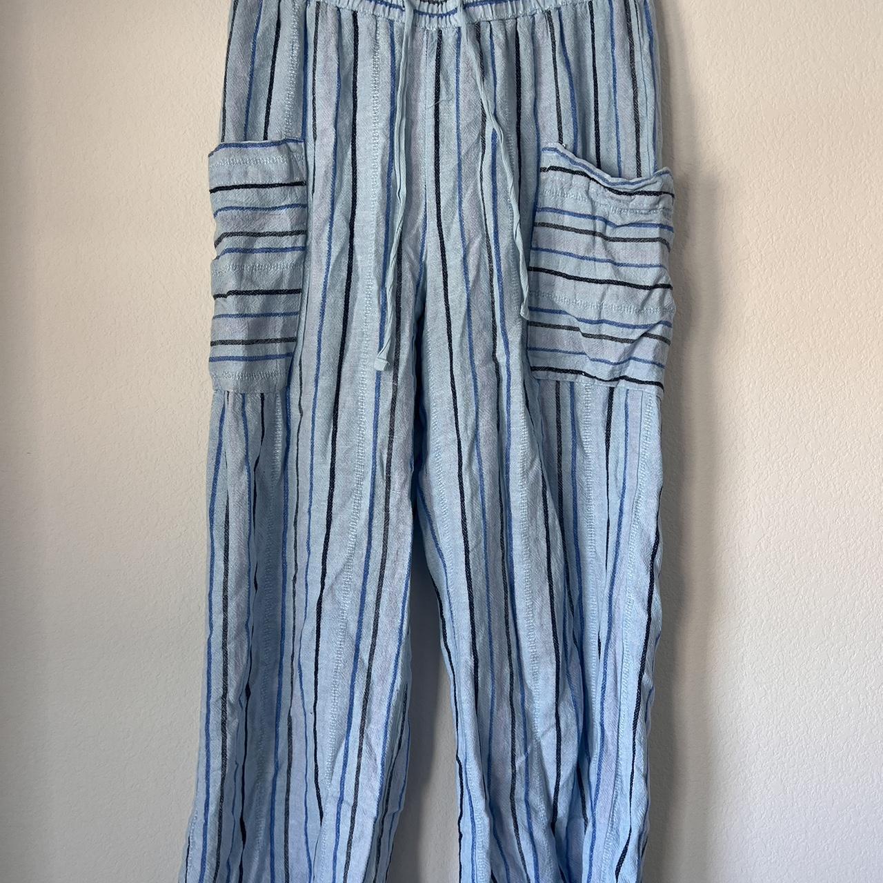 Blue Boho Pants Women's Medium Tag on second photo - Depop