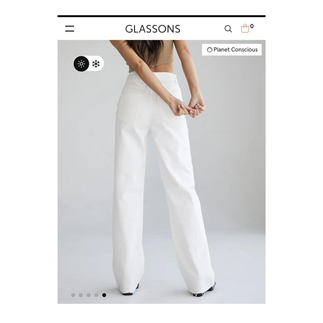 Glassons Women's White and Cream Jeans | Depop