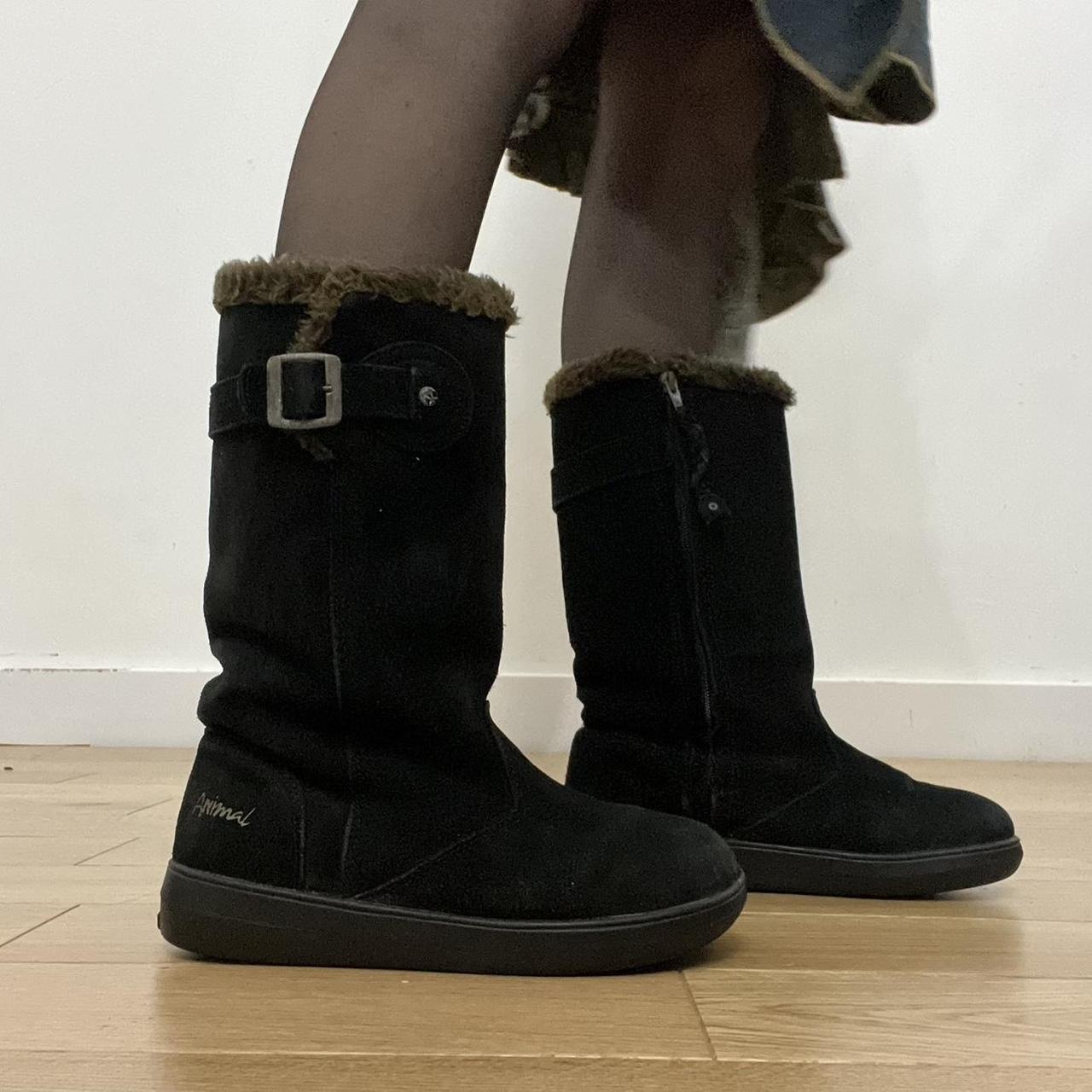 Black suede snow boots 💋 ABOUT THIS ITEM Vintage... - Depop