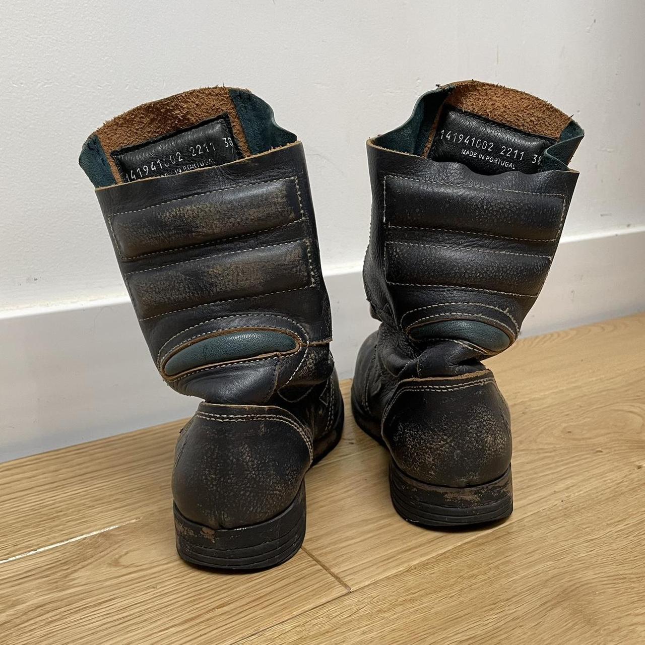 distressed riding boots