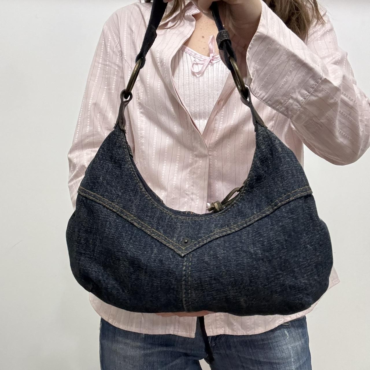 dark denim shoulder bag 💋 ABOUT THIS ITEM Vintage... - Depop