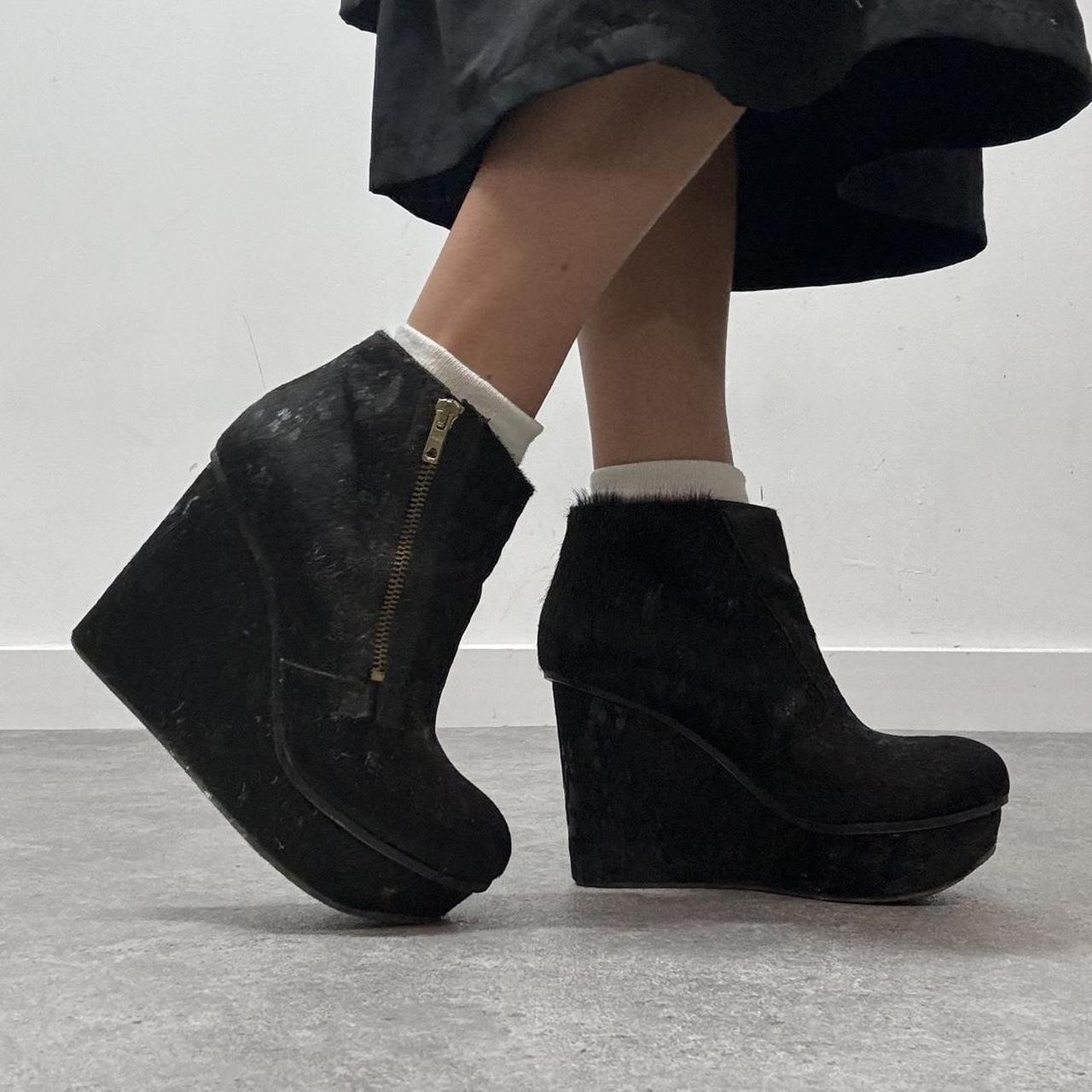 black Diesel hoof heels Vintage pony fur cow Depop