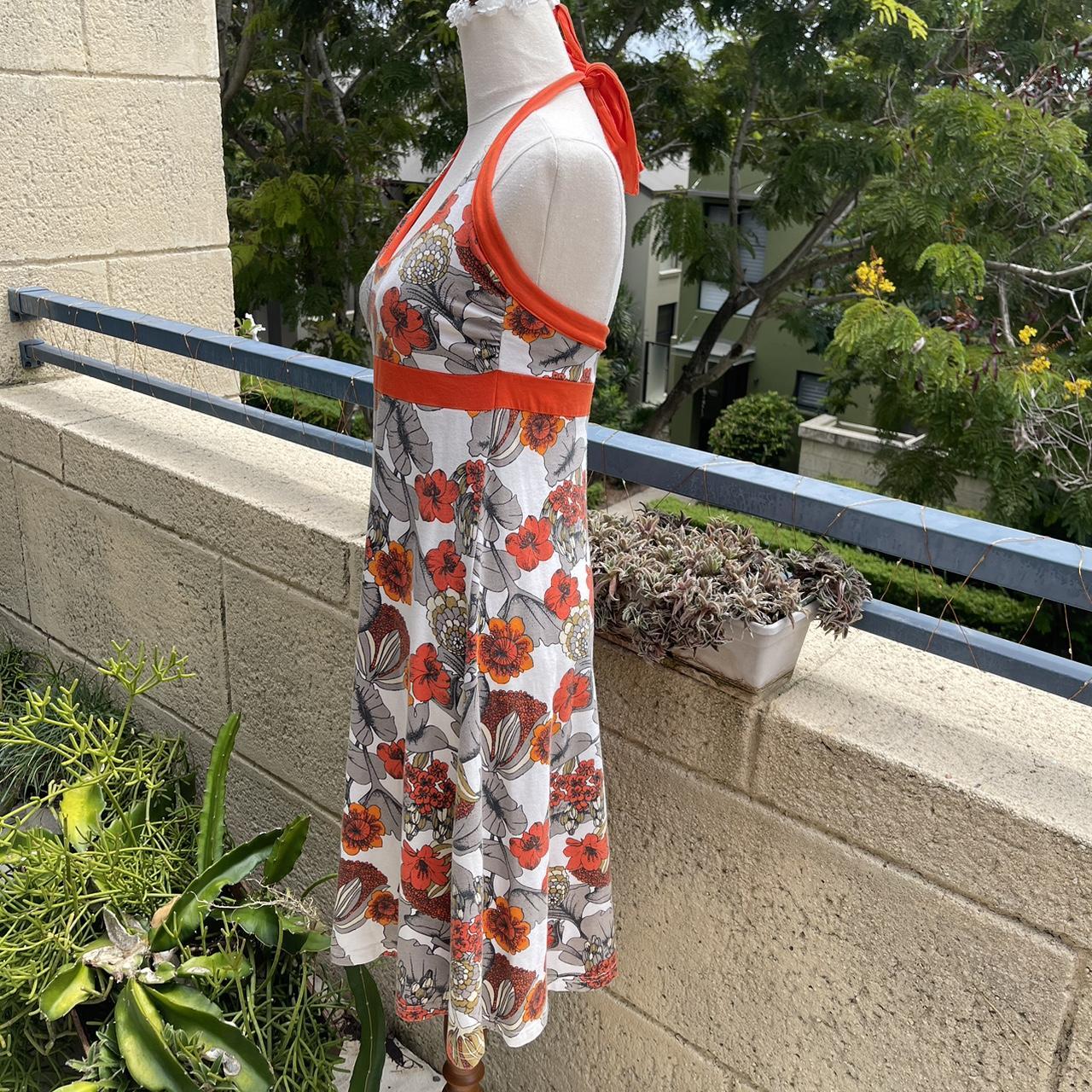 Patagonia Women's Orange and White Dress | Depop