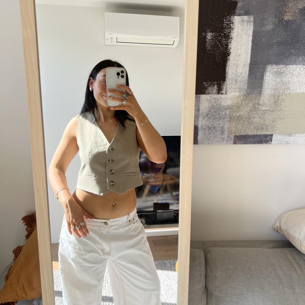 Coolest sage green suit vest from sportsgirl also... Depop