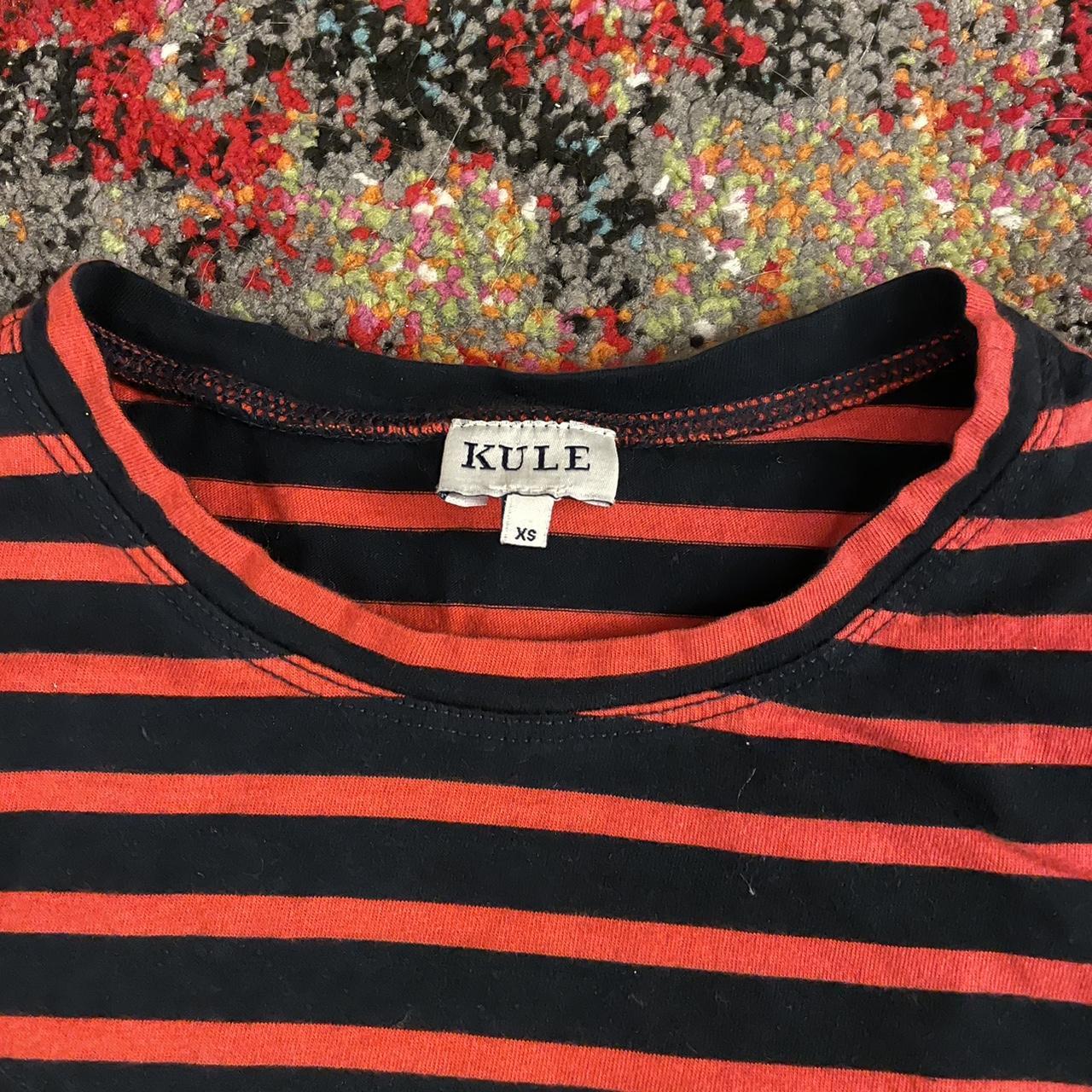KULE Women's Navy and Red T-shirt (2)