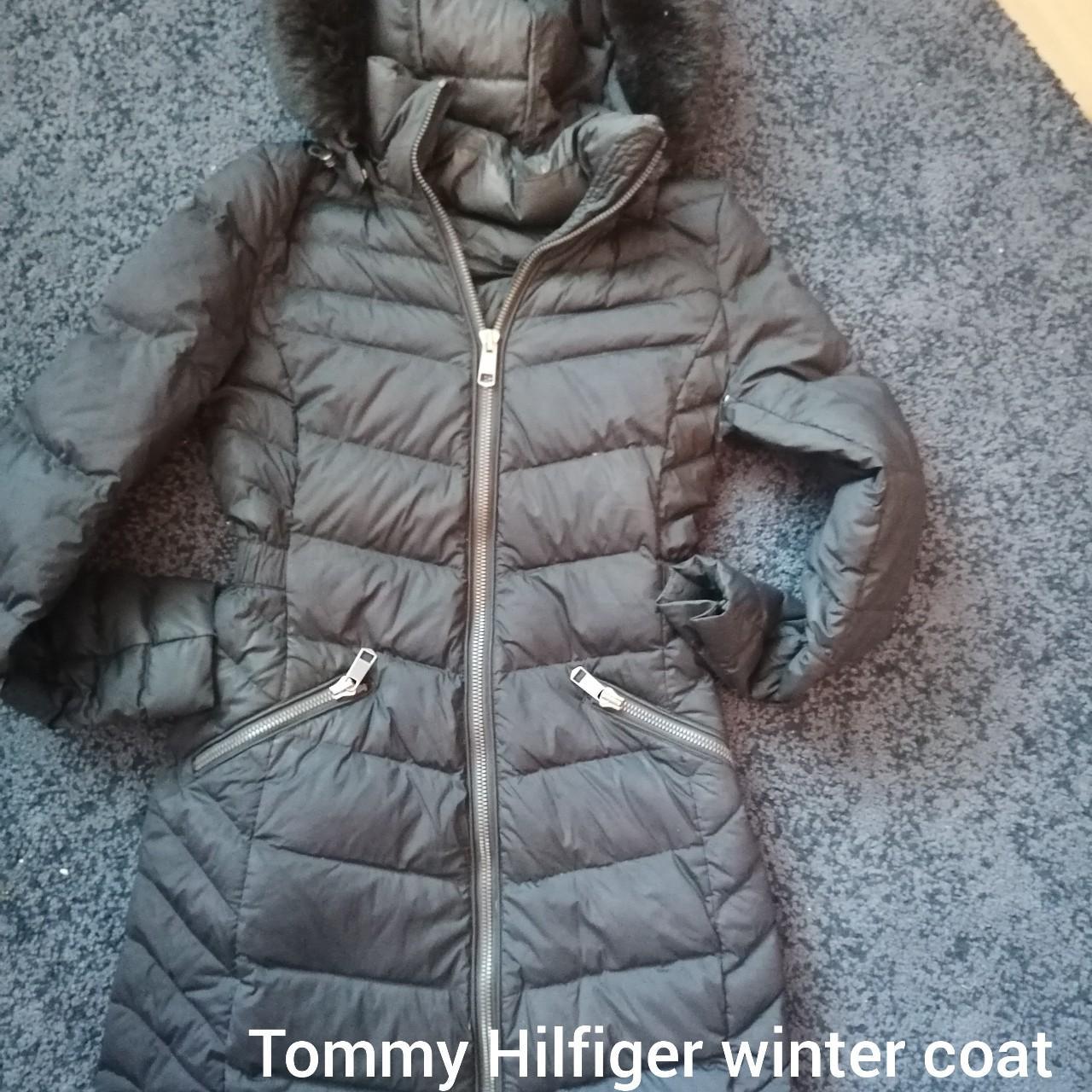 Tommy Hilfiger Women's Black Coat | Depop