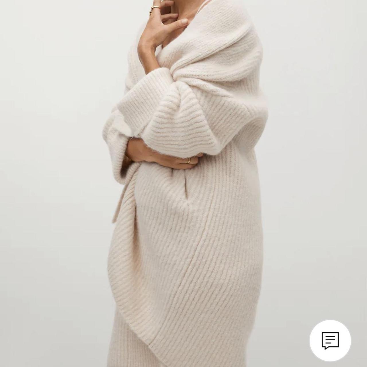 Mango chunky knit cardigan with pockets Wool Depop