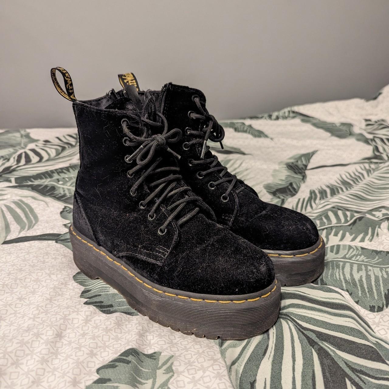 Dr martens velvet platform best sale