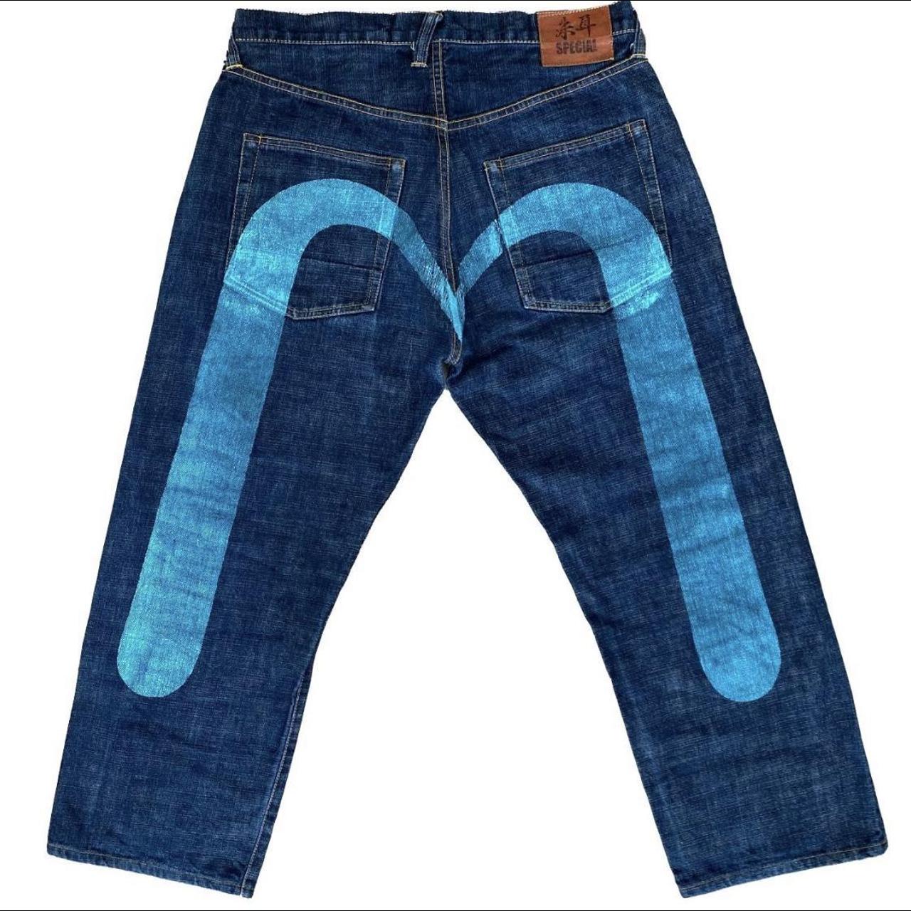 Evisu Men's Blue and Navy Jeans | Depop