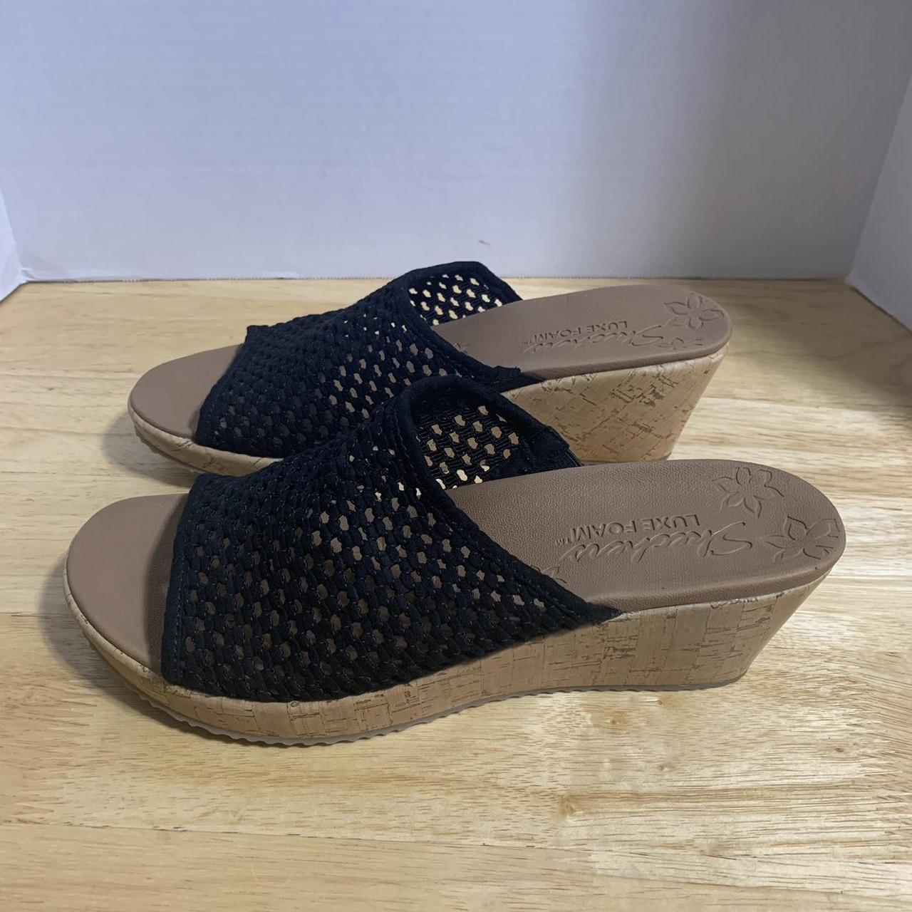 Skechers luxe foam sandals black online