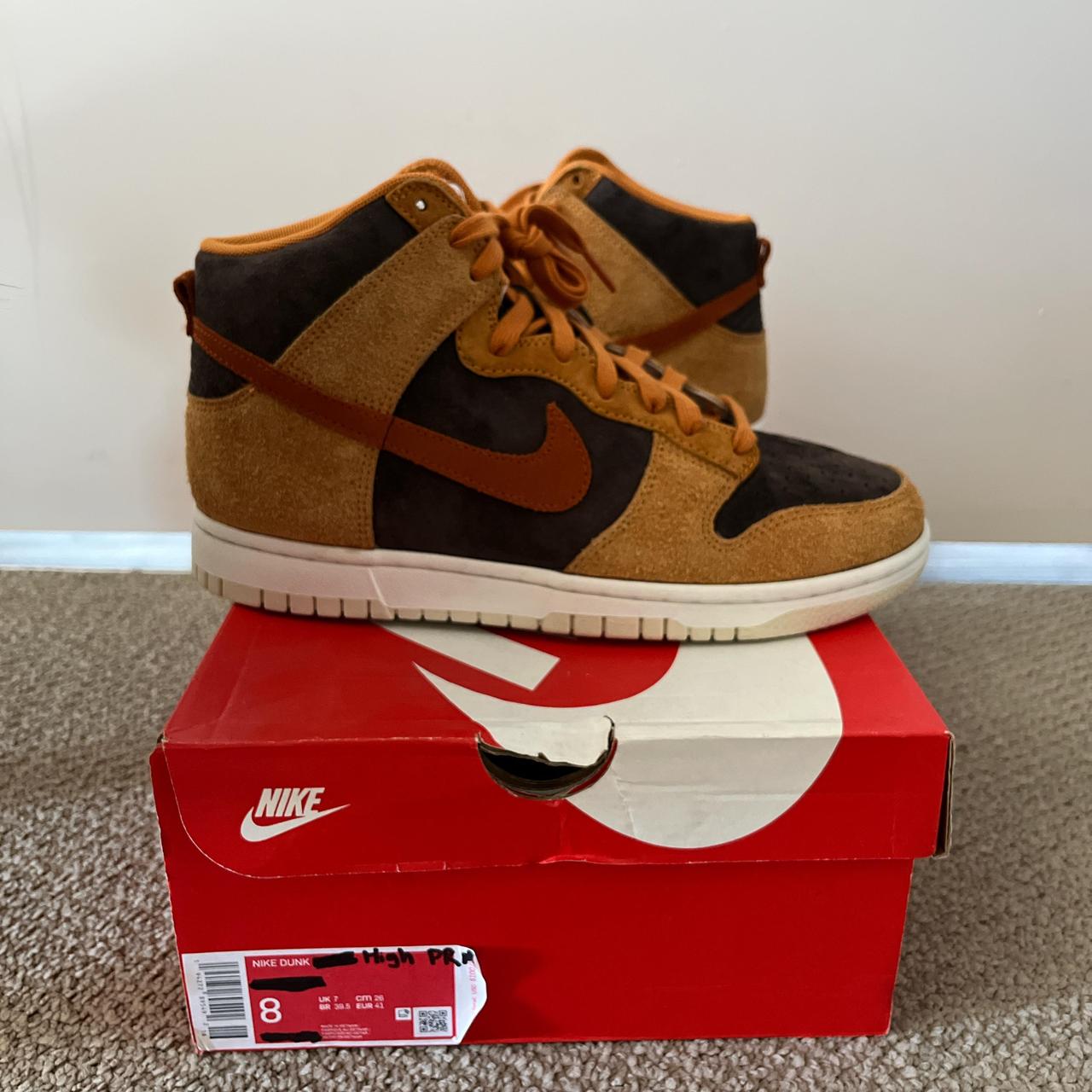 mens nike dunk high prm dark russet stores