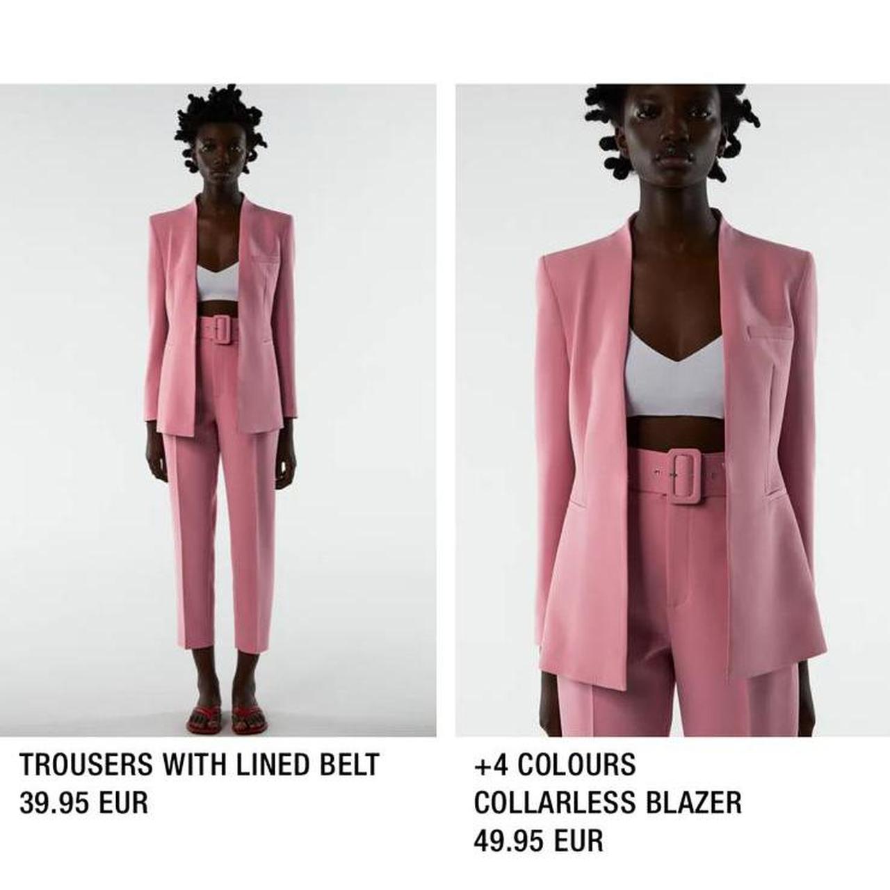 Fabulous Pink Zara suit Blazer size S trousers size. Depop