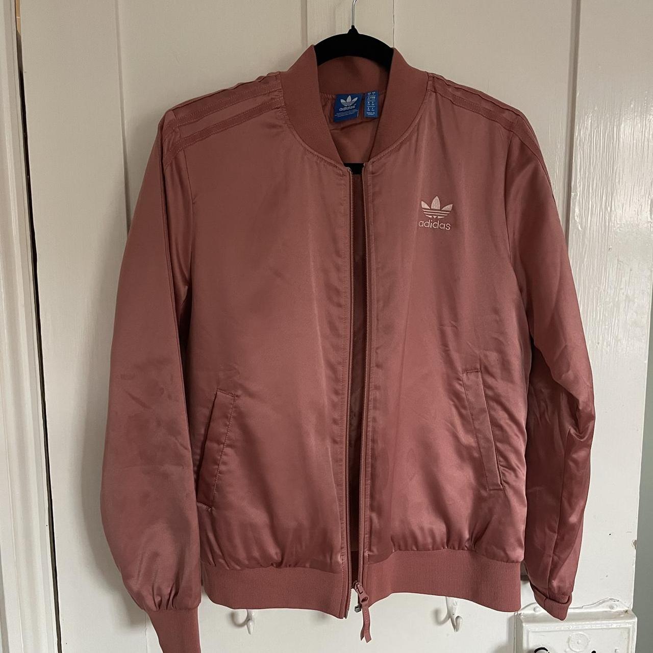 Pink satin adidas jacket online