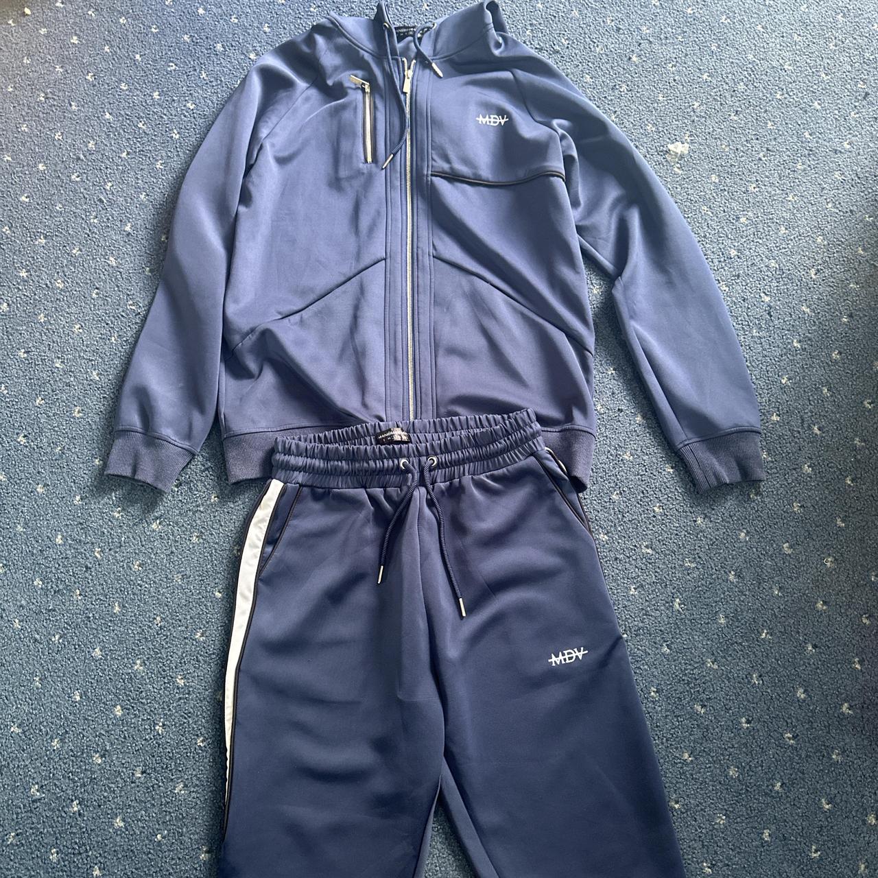 Mens MDV tracksuit set, navy blue Bottoms are Depop