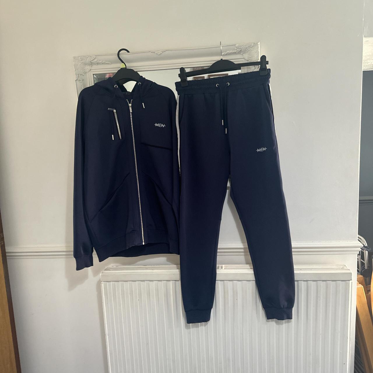 Mens MDV tracksuit set, navy blue Bottoms are Depop