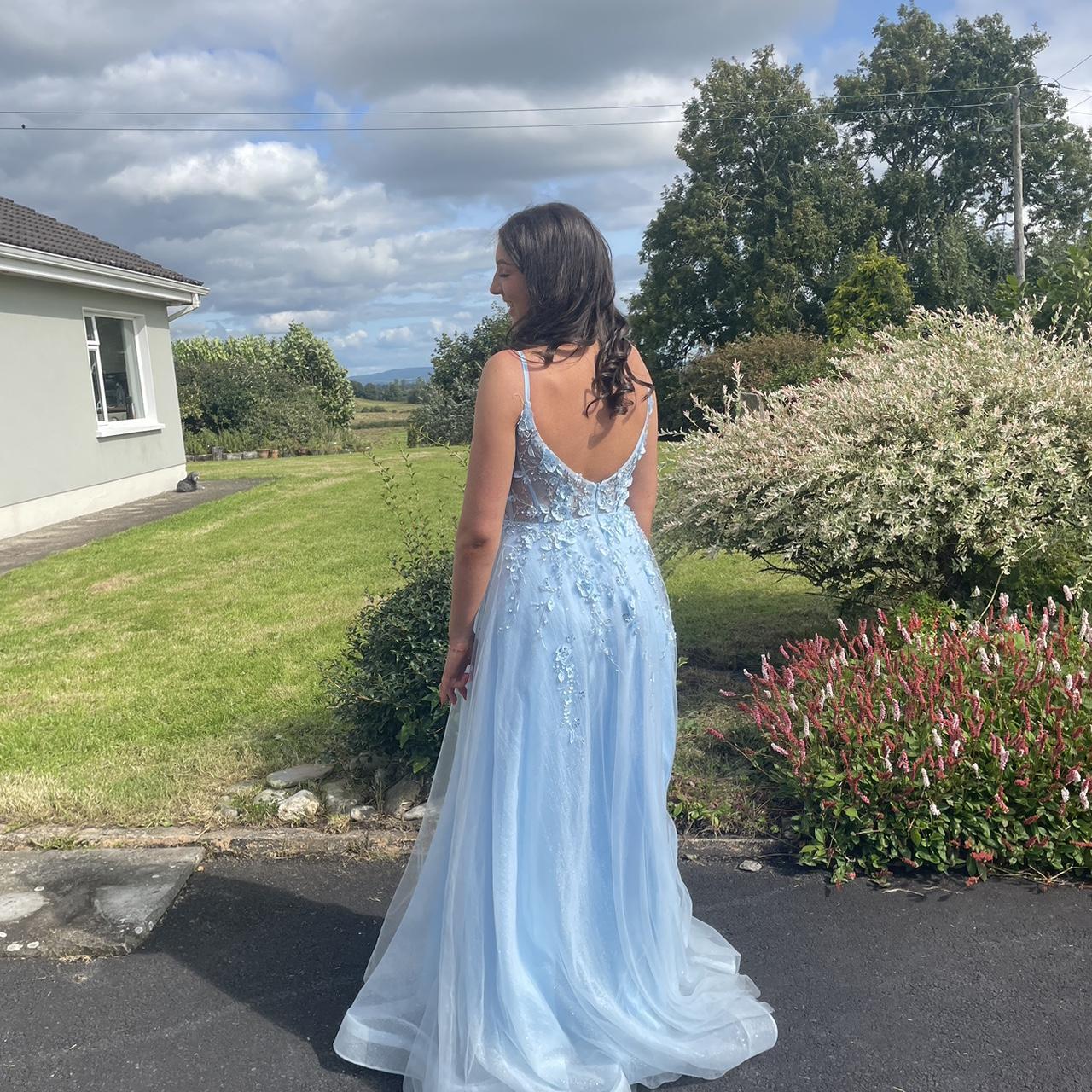 Baby blue debs dress Size 8 Worn twice in perfect... Depop